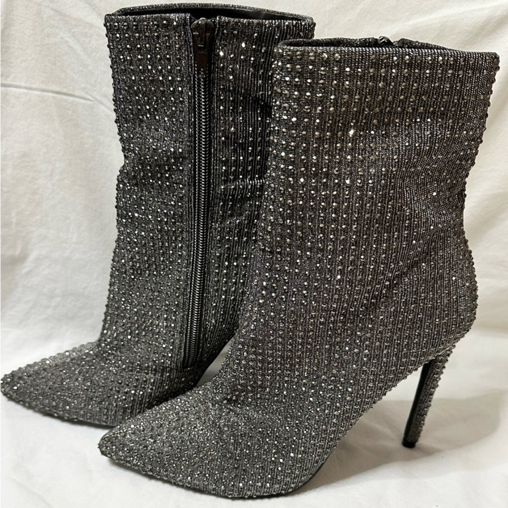 Steve Madden Rhinestone Black Stiletto Heel Boots